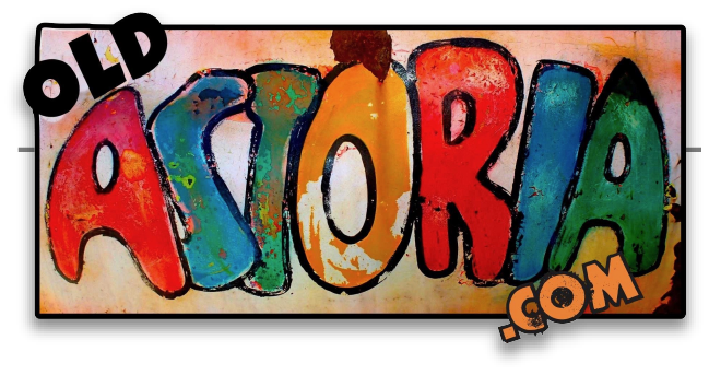 The text "OLD ASTORIA.COM" in colorful, stylized bubble letters with a graffiti aesthetic inside a black-bordered box.